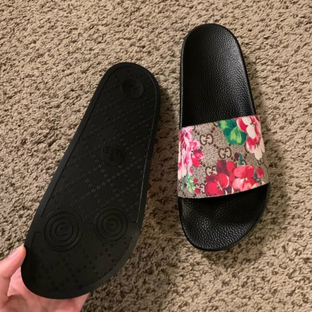 Nwt Gucci Blooms Supreme Slide Sandals